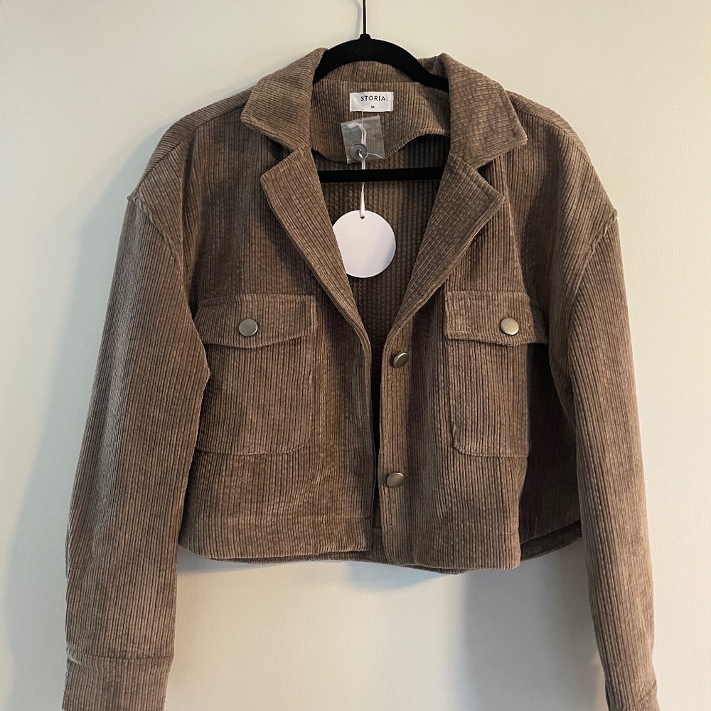 Crop corduroy jacket